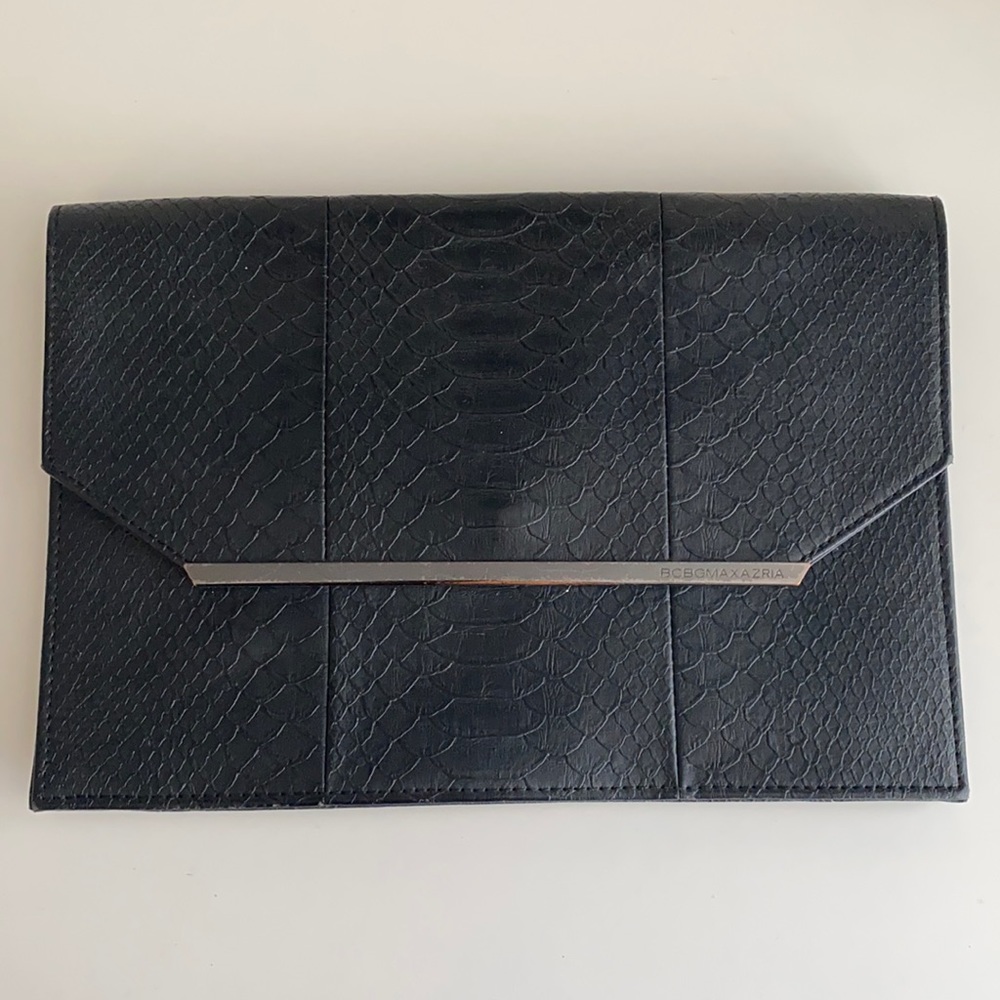 BCBG Max Azria snake print envelope clutch
